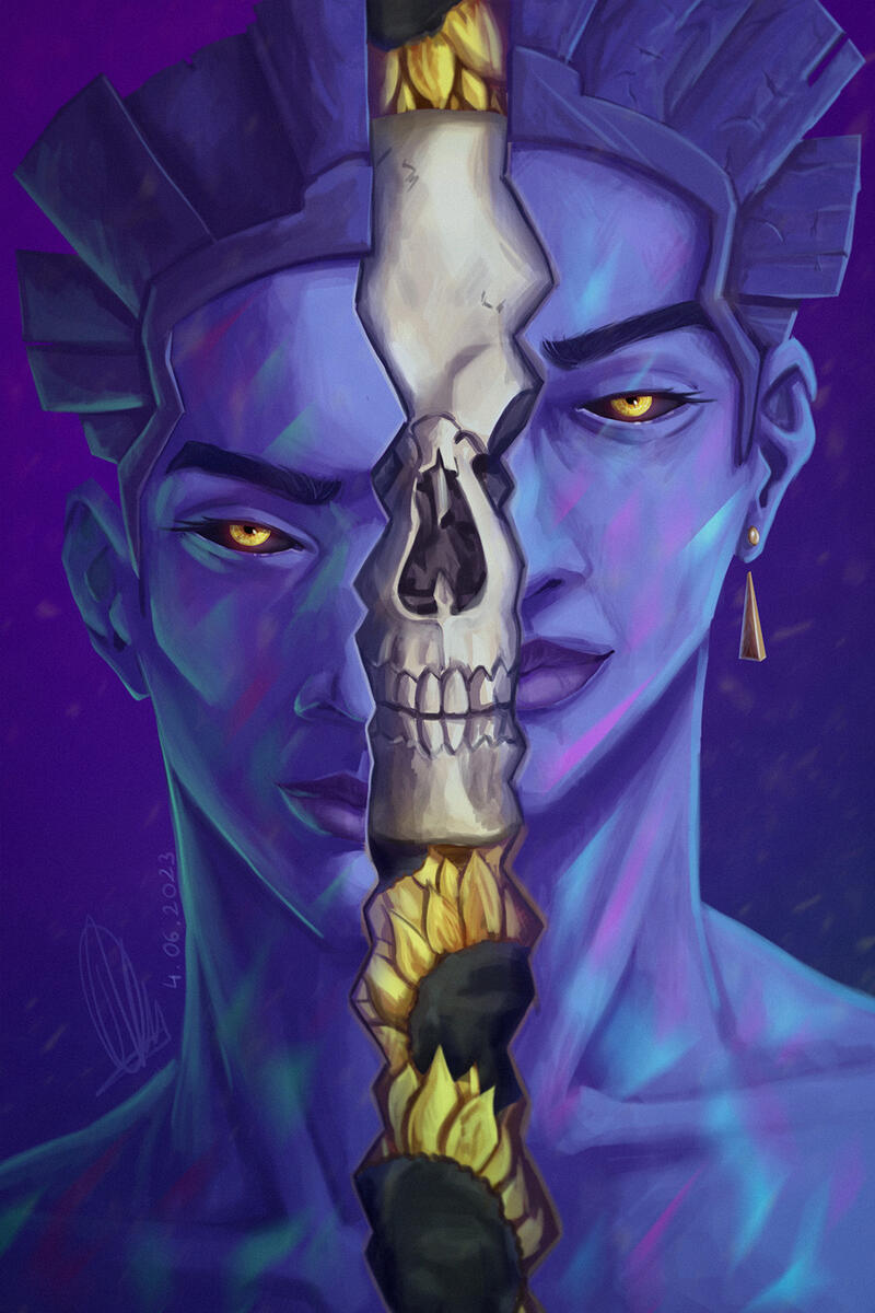 Purple Split Face